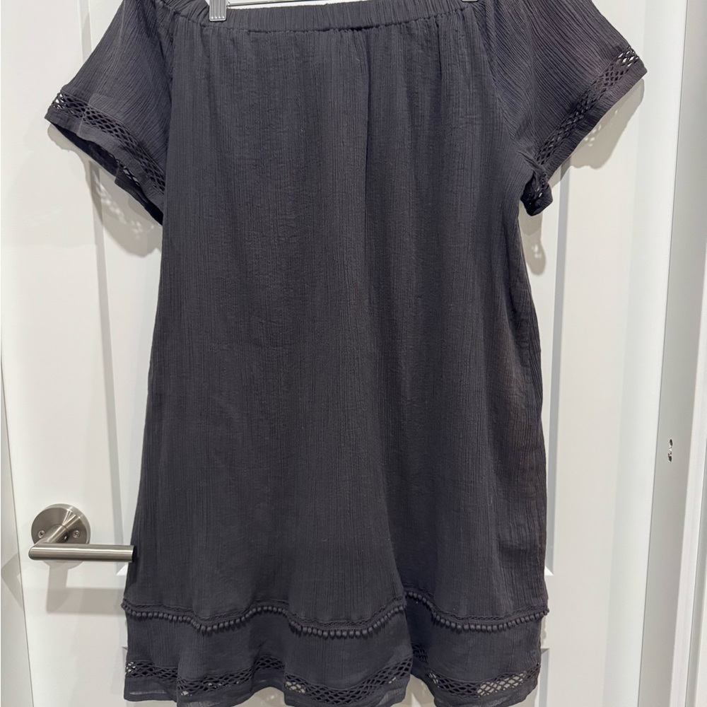 Elegant Gray Off-Shoulder Dress